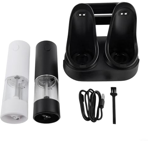 Juego de molinillo de especias automático recargable con fácil operación y cámara de molienda visible para un uso mejorado