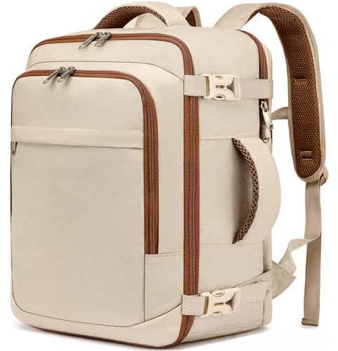 ENZOSUM Women Travel Backpack,for Ryanair Cabin Bags 40x20x25 Underseat Cabin Bag 20L Travel Backpack Rucksack Bag for Women Cabin Size Carry on Bag for planes Travel Bag Fit 14 Inch Laptop Beige