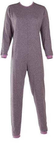 Confezioni_Emy Pyjama intégral médical unisexe – Grenouillère adulte coton 100% – Pyjama dos zip seniors – Vêtements gériatriques confortables Made in Italy