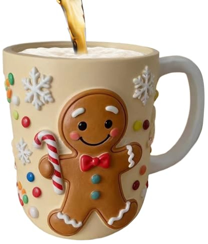 Julkaffemuggar | älg pepparkaksgubbe harts – söta dryckeskoppar julmuggar | för skrivbordsdekor mjölk juice vatten latte fest heminredning kontor skola restaurang bar