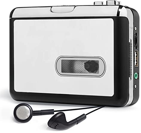 Reshow Portable Cassette Tape Player, Best Overall Standalone USB to MP3 Converter, Audio Cassette to Digital Converter Automatically Divides -Silver