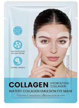 Glow Haven Masque Collagene Yeux Anti Cernes,Coréen, Masques Gel Contour des Yeux au Collagène et Peptides,Anti-Poches,Rides & Ridules - Soin Hydratant et Raffermissant Intense,Korean Skincare (1pc)