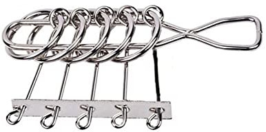 Chonor Mini Denkspiel Knobelspiel aus Metall, Metall-Knobelei IQ Spiele 3D Geduldspiele Logikspiele Rätsel Brainteaser Intelligenz Pädagigisches Spielzeug für Kinder und Erwachsene (5 Ringe Puzzle)