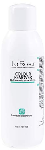 LaRosa Quitaesmalte para uñas SIN ACETONA 500ml para retirar los esmaltes convencionales de uñas naturales, de uñas de gel, de uñas acrílicas, uñas fibra de vidrio, no contiene acetona, aroma a LIMA