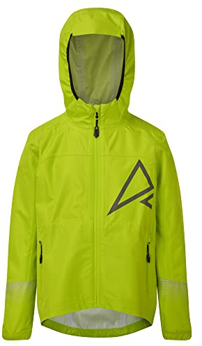 Altura Kinder-Fahrradjacke, wasserdicht, reflektierend, Limettengrün – Alter 11–12 Jahre