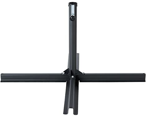 Beliani Sonnenschirmständer Stahl schwarz 100x100cm Kreuzfuß Vicchio