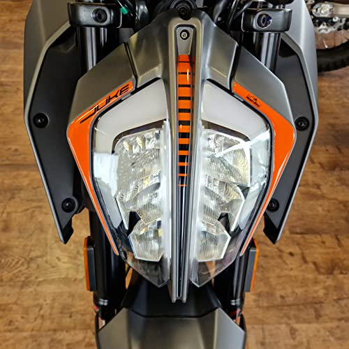 Resin Bike Adesivi Moto Compatibile con KTM Duke 125 200 250 390 2021-2022. Protezioni Fanale Moto da Urti e Graffi. Adesivi 3D Resinati - Made in Italy