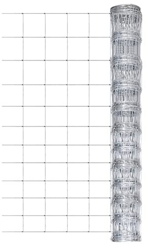 XIAOGUANG Gartenzaun, Maschendrahtzaun, Volierendraht, Wühlmausgitter, Maschendrahtzaun, Kaninchenzaun, Geflügelzaun, Kaninchendraht, Verzinkter Stahl 50 m 150 cm Silbern