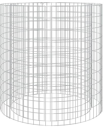 vidaXL Gabion Fire Pit Ø 100 cm - Galvanised Iron Wire Grilling Boundary - Durable, - Versatile as a Fire Pit & Plant Pot - Easy Assembly