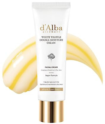 d'alba White Truffle Double Moisture Cream, Vegan Moisturizer, Nourishing and Firming Dual Formula in ONE tube, Korean skincare (60ml)