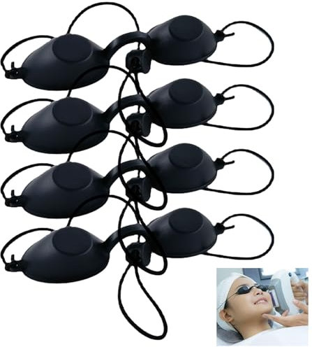 MUNSKT Sonnenliegenbrillen, Schutzbrillen, Augenklappe, Laserschutz für Patienten mit IPL, UV-Infrarot-LED, Rot, Blau, Licht, harte Wellenlänge, für Schönheitsklinik-Patienten, 4 Stück