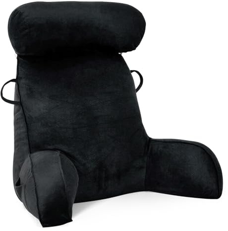 MINGPINHUIUS Cojín de lectura XL para cama y sofá con cojín cervical extraíble, cojín lumbar ideal para adultos con espuma viscoelástica para leer, trabajar, jugar, ver la televisión, relajarse