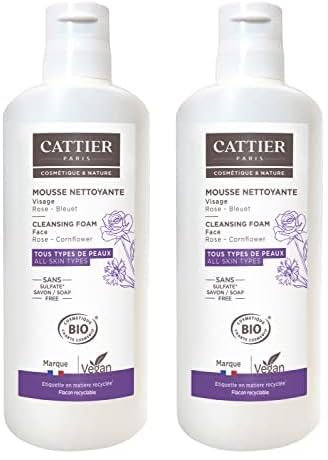 Cattier - Mousse Nettoyante Visage - Nuage Céleste - pour Tous Types de Peaux - 150 ml (Lot de 2)