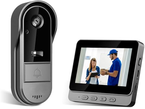 UAPPO Interphone vidéo sans fil d'extérieur étanche IP65 sans fil extérieur avec caméra 1080P Caméra HD 170°