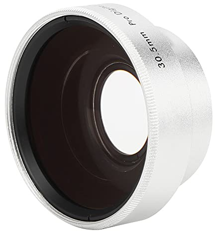 KIMISS Obiettivo Grandangolare Professionale per Fotocamera 0,45X Vetro Ottico di Alta qualità Ingrandimento Argento Aggiuntivo per Obiettivi da 30,5 Mm Lega di Alluminio Resistente