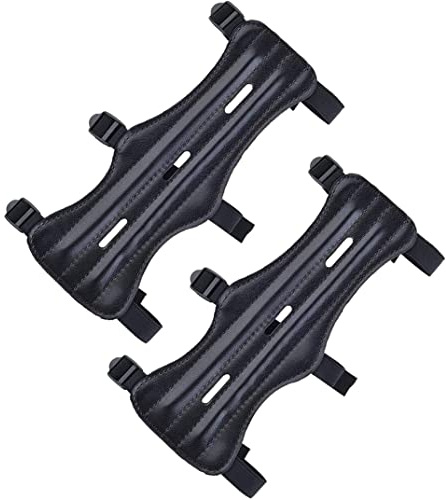 AwnsIMfreien Protezione per Braccio per Arco, Protezioni per Braccio per tiro con L'Arco Protezione per avambraccio in Pelle Accessorio per con Cinghie Regolabili 2 Pezzi, per tiro con l