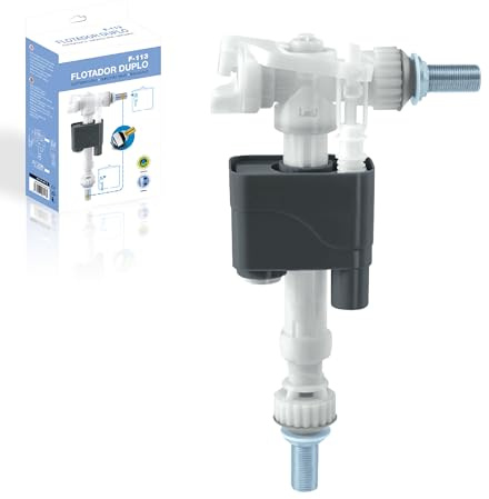 HOMSSY Flotador Cisterna WC Universal F-113 – Válvula Llenado Tanque Bajo 3/8, Boya Regulable, Altura Ajustable, Instalación Vertical o Lateral, Sistema ECO Antirruido