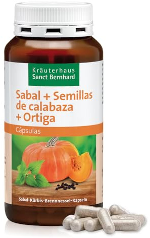 Sabal (Saw Palmetto) | 180 Cápsulas | Suplemento para la Próstata con Semillas de Calabaza, Ortiga, Zinc, Vitamina C y Vitamina B2 - Fabricado en Alemania