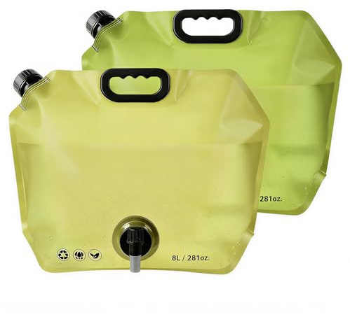 2Pièces Bidon à Eau Pliable 8L, Jerrican Eau avec Robinet Couvercle Étanche | Poche d'eau Portable, sans BPA, Réutilisable, pour Camping, Extérieur, Randonnée, Pique-Nique, Barbecue, Équipement d'urgence