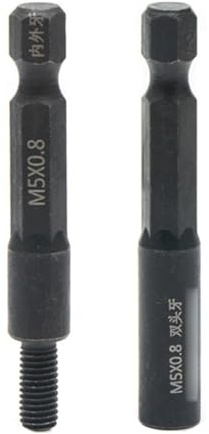EaseSunny Juego de 2 adaptadores de enchufe para tornillos autorroscantes M5 y 4 mm, vástago hexagonal de 1/4 de pulgada de acero al cromo vanadio para tuercas de inserción y pernos de suspensión