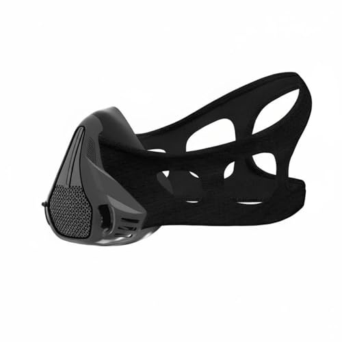 Gralara Máscara Máscara de Entrenamiento Respiratorio Transpirable Altitud Cómodo Protector Facial Deportivo para Corredores, Negro, S