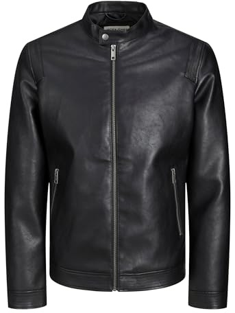 Jack & Jones Plus Leather Look Biker Jacket Plus Leather Look Biker Jacket Black EU5XL US3XL Black
