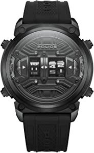 Police Herren Analog Quarz Uhr mit Silikon Armband PEWJP2228502