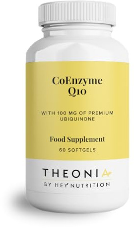Theonia CoEnzyme Q10 Supplement - 100mg of Premium Ubiquinone - Boosts Antioxidant Enzymes - Contributes Nutrition for Vital Organs - Non-GMO & Pesticide-Free - UK Manufactured - 60 Softgels