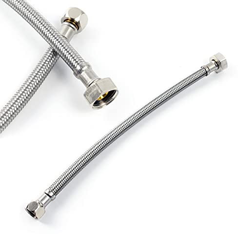 XPOtool Flexschlauch 500 mm Länge, Innendurchmesser DN8, 1/2 Überwurfmutter (18,64 mm), 3/8 Überwurfmutter (14,95 mm), Panzerschlauch Edelstahl EPDM
