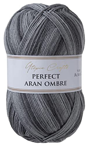 Utopia Crafts Aran Ombre flerfärgad stickning och virkgarn, 300 g - 600 m (001)