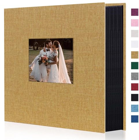 Miaikoe Fotoalbum, 15,2 x 10,2 cm, 1000 Taschen, Einsteckalbum mit großer Kapazität, für Familie, Hochzeit, Jahrestag, Leinenalbum, für 1000 horizontale und vertikale Fotos im Format 10 x 15 cm (1000