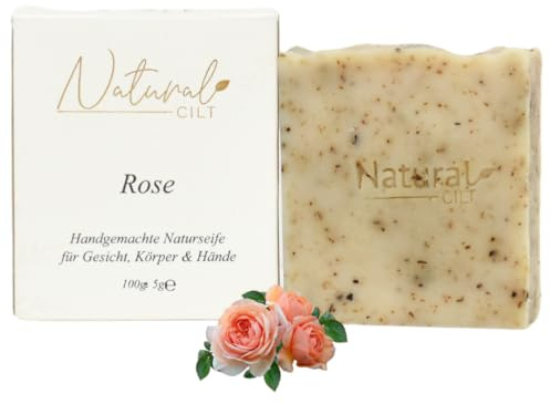 Natural Cilt Rosen Seife - 100% Naturseife - ohne bedenkliche Inhaltsstoffe - Zertifiziert - Handgemacht - Duschseife für alle Hauttypen - Duschgel - Naturkosmetik