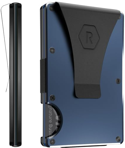 The Ridge Wallet for Men - Slim Minimalist Compact Wallet and Card Holder, RFID Protected Front Pocket Wallets for Men with Integrated Money Clip (Alpine Navy)
