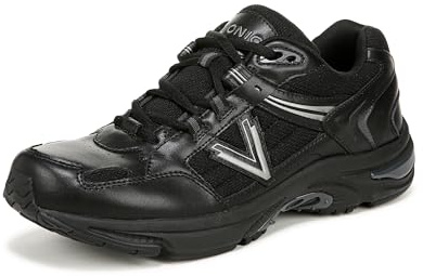 Vionic Men's 23Walk 2.0 Oxford Trainer | Black Leather & Mesh | Lace-Up Walking Shoe | VIO Motion Arch Support & Plantar Fasciitis Relief | UK 9