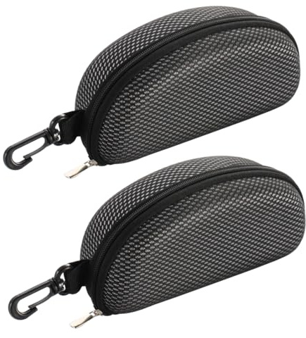ZMREN Custodia per Occhiali da Sole, 2 Pezzi Custodia Occhiali Rigida con cerniera e gancio, per Occhiali, Montature