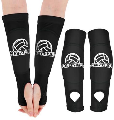 JIEYAO 1 Paar Volleyball Armschoner, Unterarmschoner mit Anti-Rutsch Schutzpolster und Daumenloch Elastische Volleyball Armmanschetten Unterarmschutz Arm Sleeves Zubehör für Armschutz Jugend Kinder