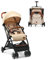 DREAMADE Kinderbuggy Klappbar mit Liegefunktion, Kinderwagen für Baby 0-3 Jahren, Faltbar Buggy mit 5-Punkt-Sicherheitsgurt & Aufbewahrungskorb & Bremse (Beige)
