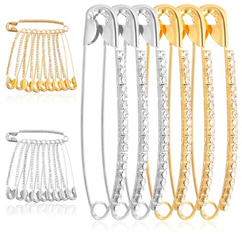 Ymapinc Sicherheitsnadeln Schmuck für Kleidung，20Pcs Hose Enger Machen Clip Broschennadeln mit Strasssteinen Edle Damen und Herren Schmucknadeln für Kleidung Schal Pullover Anzug Kleid Dekoration
