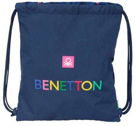 BENETTON DAMERO - Mochila Saco Plano Grande, Mochila, Ideal para Niños de Diferentes Edades, Cómoda y Versátil, Calidad y Resistencia, 35x40 cm