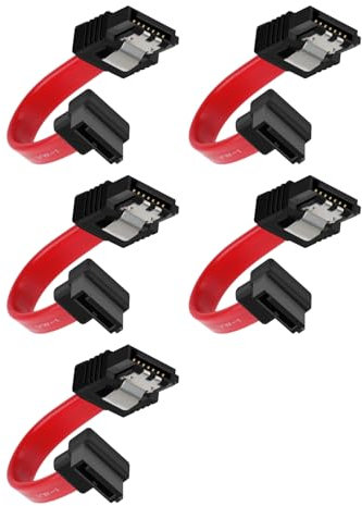 YANBORONSN Lot de 5 câbles de données SATA III 3 6,0 Gbps 7 broches - SATA III femelle vers angle droit femelle - Compatible avec les lecteurs SSD 2,5, HDD 3,5 (Vers le haut)