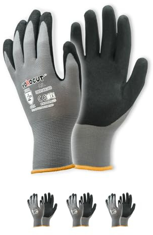 YOKOCUT Arbeitshandschuhe für Mechaniker, Elektriker, Montagehandschuhe, Werkstatt, gartenhandschuhe, kfz, mit Rutschfeste & Touchscreen-Funktion, 3 Paar Nitril Handschuhe Herren (Größe 9/L)