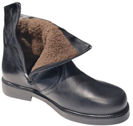 ARIADNA SÁNCHEZ Botas de Piel Corban para Hombre, Zapatos con Forro de Lana, Botines Cómodos para Invierno (Negro, Sistema tallas calzado EU, Adulto, Números, mediano, 42)