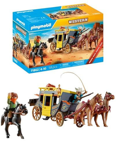 Playmobil | Promo Pack | Attaque de la Diligence | Jouet à partir de 4 Ans | Cadeau pour Enfants | Stimule la créativité | Set de Jeu aventureux avec Figurines & Chevaux | 71862
