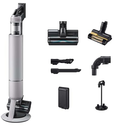 Samsung VS80F28ELP/WD Bespoke AI Jet PetPRO, sladdlös handdammsugare med djurhårsborste, inkl. tillbehör, 280 W, allt-i-ett-station, Jet Dual+ borste, Pet Tool+, kombimunstycke, Teleskopfogmunstycke
