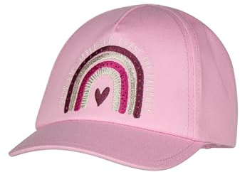 Sterntaler Basecap Regenbogen – Basecap aus Canvas mit Regenbogen-Stickerei, mit Gummizug, pflegeleicht – Perlrosa, Größe 55