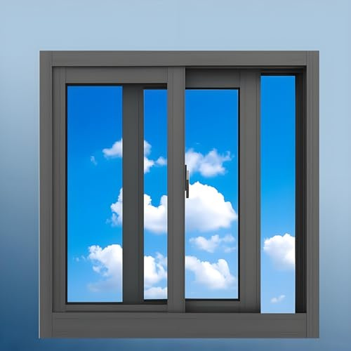 Finestra Scorrevole, Seminterrato Sostituzione Finestra, Finestra Scorrevole Orizzontale con Schermo per La e Reti Anti-insetto Finestra per In Vetro Temperato Alluminio 2 Fogli(Black,66x30cm)