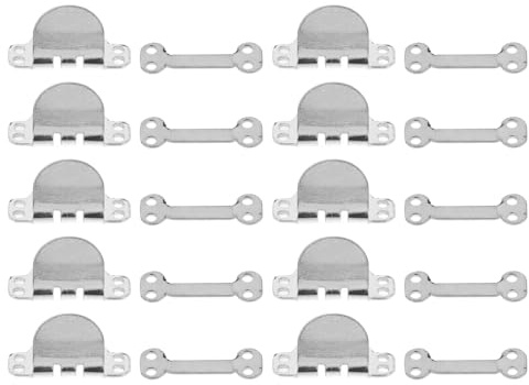 POPETPOP Lot de 10 sets de Crochets et Œillets Métalliques Argentés Taille 11 pour Couture de Pantalons Jupes et Manteaux Kit D’Agrafes Ajustables pour Bricolage et Réparation de