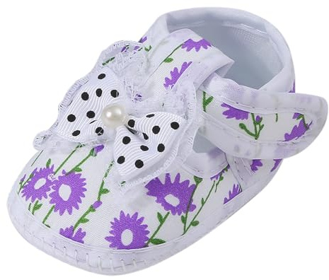 Baby Learning to Walk Sandals Spring Summer Autumn Shoes 0 1 Year Old Baby Single Shoes Cute Bow Soft Sole Newborn Baby Casual Learning to Walk Shoes Boy Indoor Slipper (Purple, 3.5 Infant)