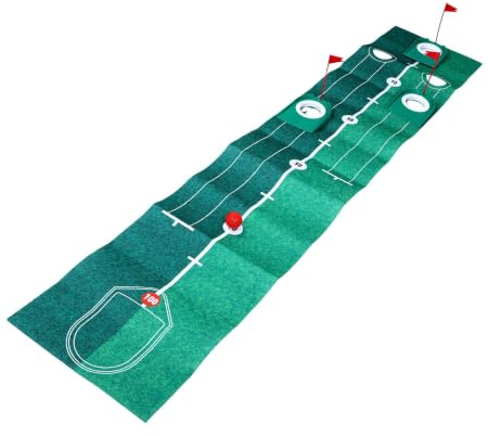 Dilwe Kit de Putting pour Enfants, 3 Trous Tapis D'Entraînement Intérieur Extérieur avec Putter pour Âges 3-8