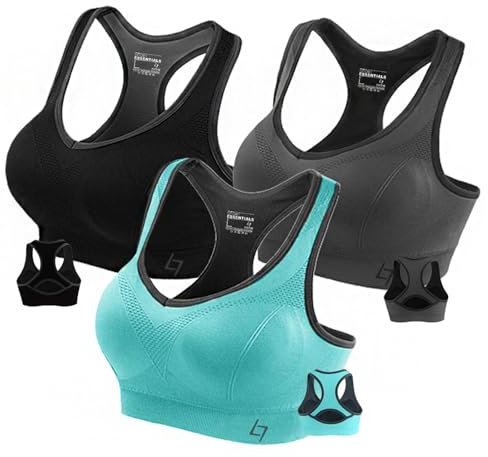 FITTIN Racerback Sports Bra for Women- Padded Seamless Activewear Bras for Yoga Gym Workout Fitness